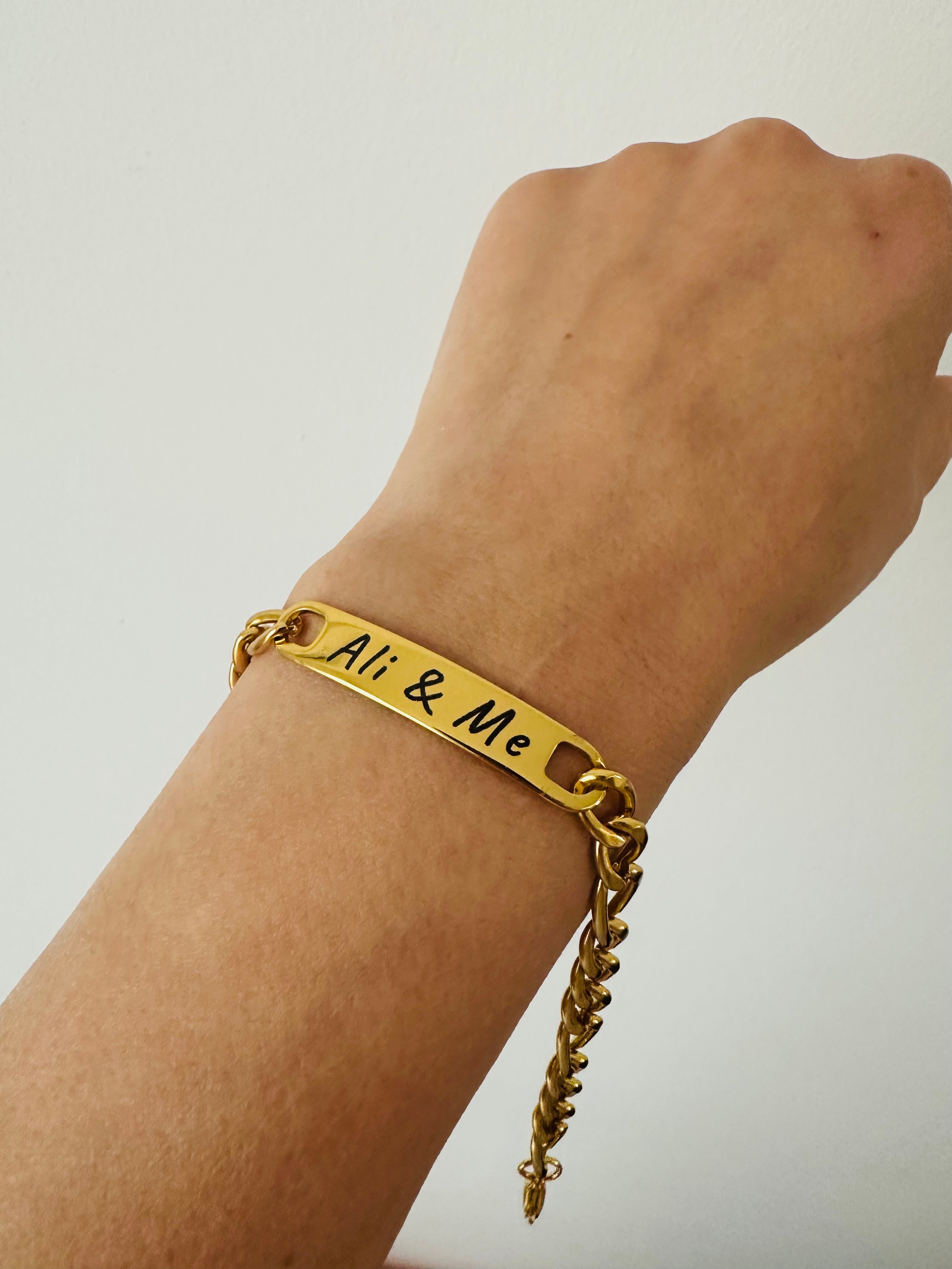 Bracelets gravés en acier inoxydable
