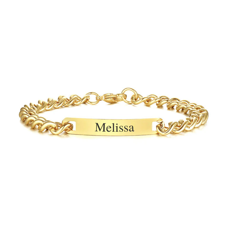 bracelet personnalisé acier inoxydable doré gravure date couple homme femme bijou personnalisé