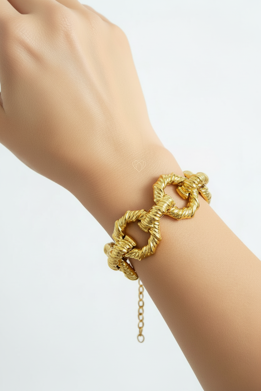 Bracelet Diva en acier doré 