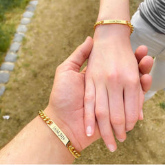 bracelet personnalisé acier inoxydable gravure date couple homme femme bijou personnalisé