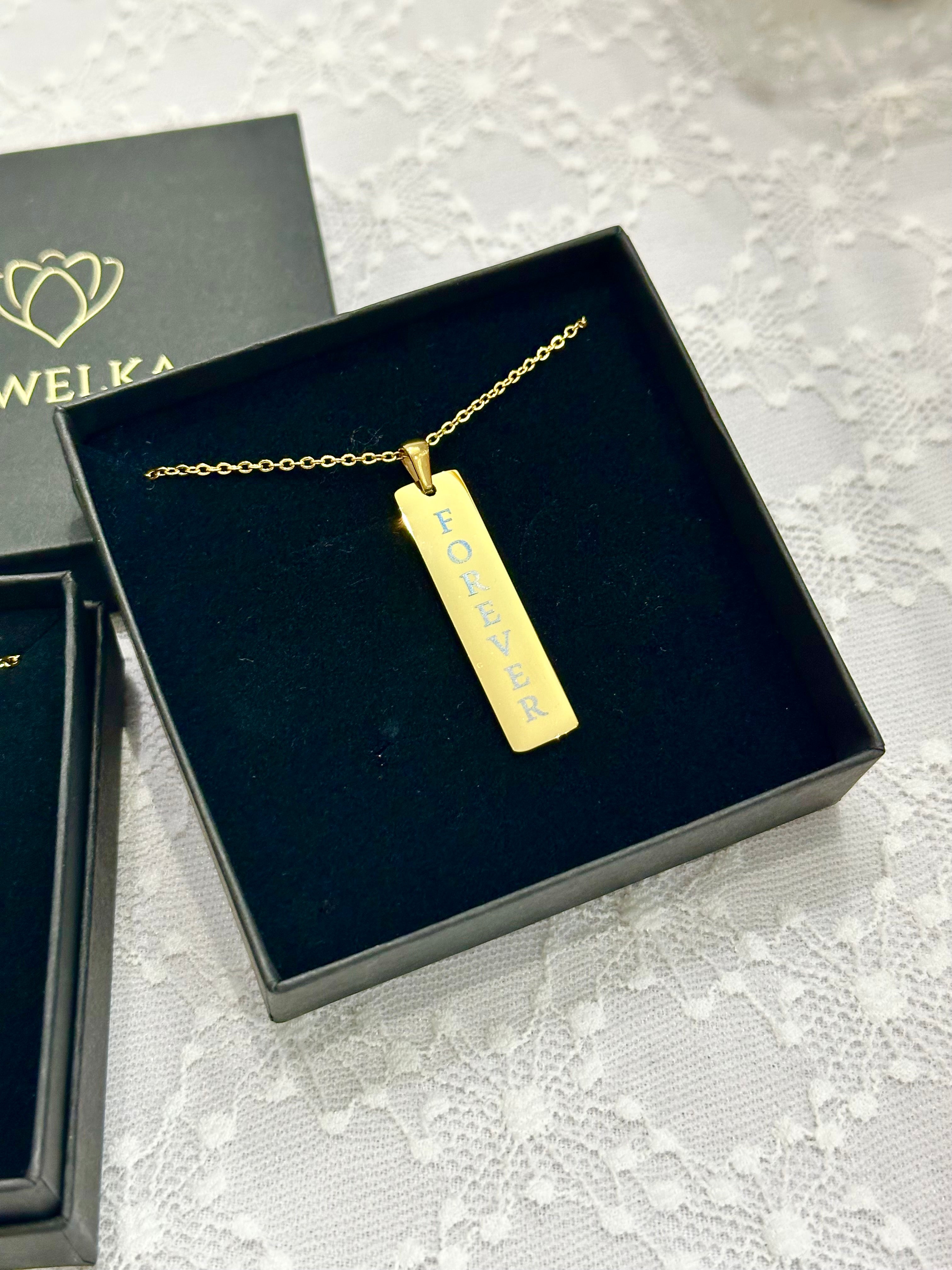Collier prénom personnalisé en acier inoxydable – Bijou gravé mixte (homme & femme) – Pendentif