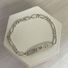 bracelet personnalisé acier inoxydable argenté gravure date couple homme femme bijou personnalisé