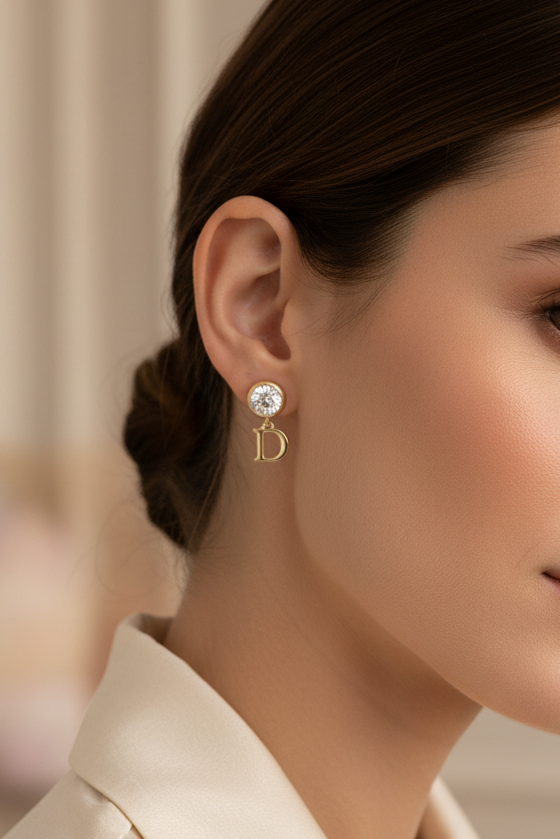 Boucles d’oreilles personnalisées avec initiales en acier inoxydable argent Jewelka