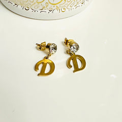 Boucles d’oreilles personnalisées avec initiales doré en acier inoxydable Jewelka