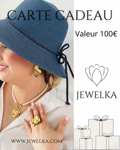 Carte cadeau d'une valeur de 100 euros pour acheter des bijoux. Idéale pour offrir un bijou élégant et personnalisé à un être cher.
